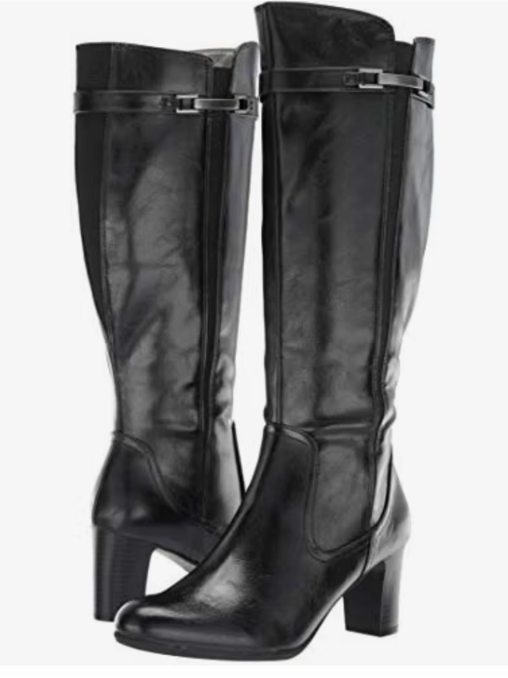 LifeStride Milena Tall Shaft Dress Boots Black Faux Leather Women's 10W BNIB $55